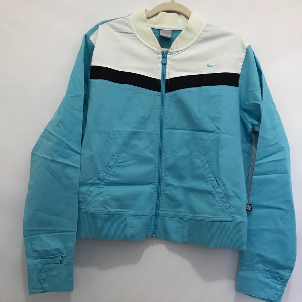 Nike Blue and White Jacket Size XL (16-18)
